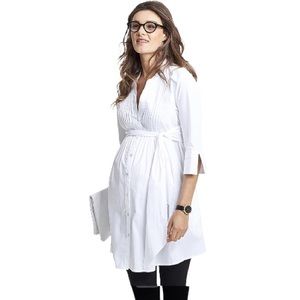 Isabella Oliver Libby White Tunic Shirt Dress With Pockets Size 3